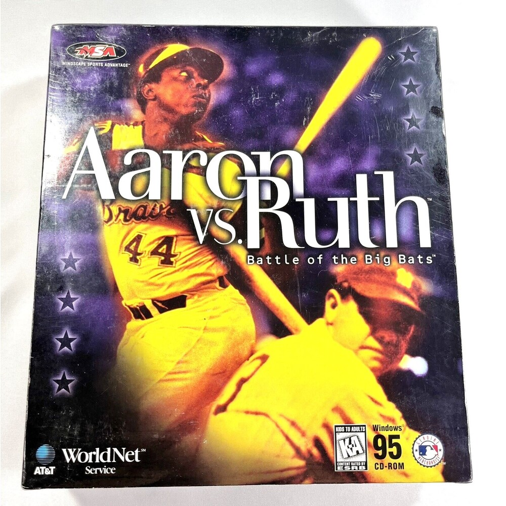 AARON vs RUTH Battle Of Big Bats CD-ROM WIN95, 1997 Computer Game New Sealed